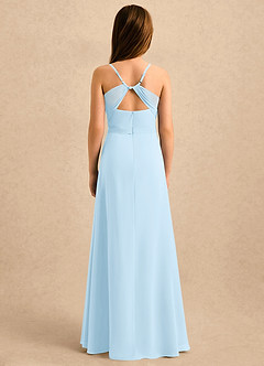 Azazie Jasslyn Girls Formal Abiti da Ragazza di Fiori Abito A-Line in Chiffon Plissettato Azzurro image2