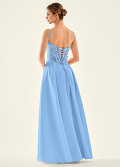 Nimbus Light Blue Cutout Corset Satin Prom Dress image2