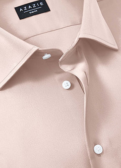 front Julian Blushing Pink Stretch Satin Dress Shirt