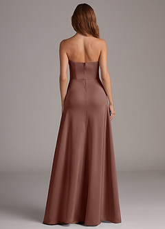 Azazie Wren Bridesmaid Dresses Espresso A-Line Strapless Stretch Satin Convertible Dress image5