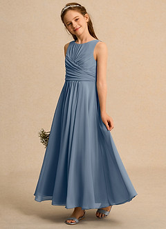 Azazie Ducky Junior Formal Flower Girl Dresses Twilight A-Line Pleated Chiffon Dress image5