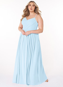 Azazie Cora Bridesmaid Dresses Sky Blue A-Line Pleated Chiffon Dress image8