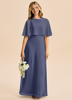 Azazie Maris Junior Abito A-Line in Chiffon Stormy image5