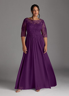 Azazie Harriet Mère de la mariée Robes Robe Trapèze en Maille Dentelle en forme d'anneau Grain De Raisin image9