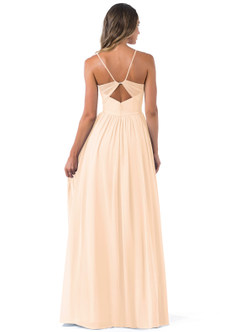 Azazie Cora Bridesmaid Dresses Pearl Pink A-Line Pleated Chiffon Dress image12
