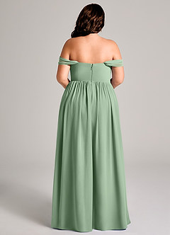 Azazie Calianna Robes de demoiselle d'honneur Robe Trapèze Convertible en Mousseline de soie Épaule décolletée Matcha image15