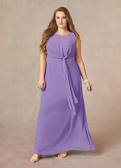 Azazie Marchioness Mother of the Bride Dresses Tahiti A-Line Scoop Pleated Chiffon Dress image10