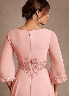 Azazie Yorba Kleider für die Brautmutter A-Linie Spitze Chiffon Kleid Rosettenrosa image6