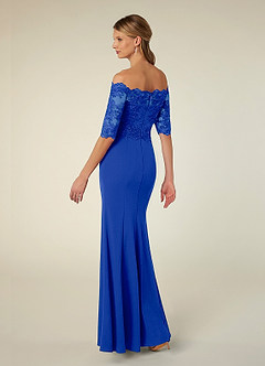 Azazie Jette Mother of the Bride Dresses Royal Blue Mermaid Off the Shoulder Lace Dress image5