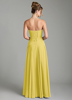Azazie Gabriela Brautjungfernkleider Eine Linie Korsett Chiffon Kleid Kanarienvogel image8