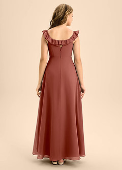 Azazie Callie Junior Auburn A-Line Ruched Chiffon Dress image2