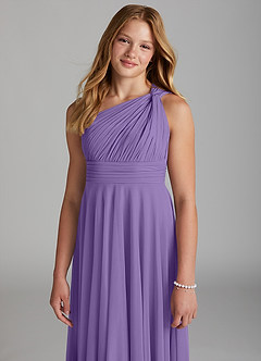 Azazie Charlize Junior Tahiti A-Line Mesh Dress image6