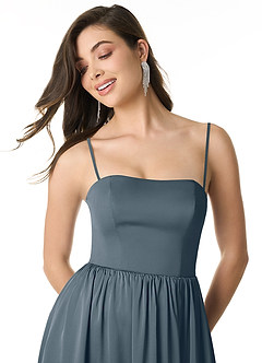 Azazie Morana Bridesmaid Dresses Twilight A-Line Off the Shoulder Stretch Satin Convertible Dress image2