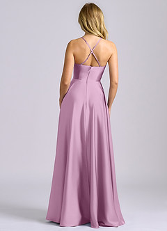 Azazie Truce Bridesmaid Dresses Wisteria A-Line Stretch Satin Dress image2