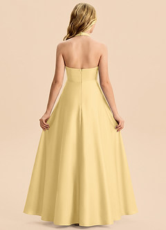 Azazie Kady Junior Robe Trapèze en Satin extensible Décolleté en cœur Beurre image2