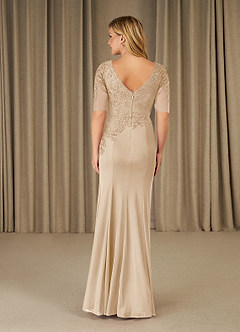Azazie Ivanna Mother of the Bride Dresses Champagne Mermaid Lace Dress image2