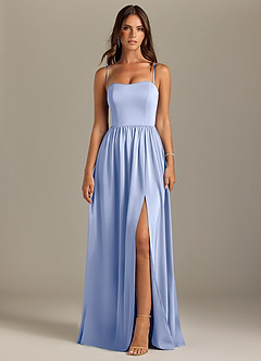 Azazie Calianna Bridesmaid Dresses Ice A-Line Off the Shoulder Stretch Satin Convertible Dress image9