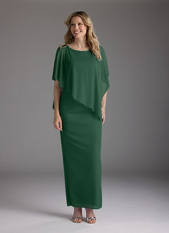 Azazie Aspyn Abiti per la Madre della Sposa Abito Tubino in Maglia Perline Verde Scuro image3