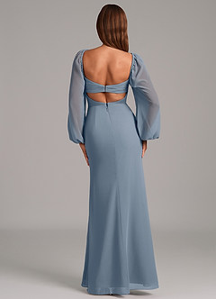 Azazie Brixley Bridesmaid Dresses Twilight Mermaid Long Sleeve Chiffon Dress image2