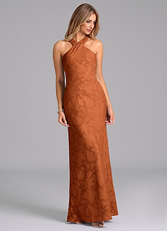 Azazie Doretta Probar vestidos en casa Vestido de Agave de Devorado Floral de Corte Sirena con Plisado image3