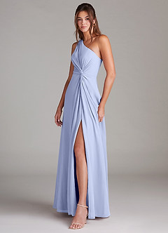 Azazie Brooke Brautjungfernkleider A-Linie One-Shoulder Chiffon Kleid Eis image5