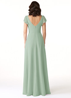 Azazie Omari Bridesmaid Dresses Agave A-Line Chiffon Dress image2