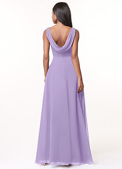 Azazie Karina Bridesmaid Dresses Lilac A-Line Pleated Chiffon Dress image2