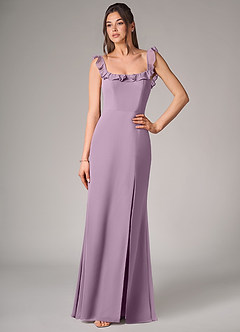 Azazie Callie Robes de demoiselle d'honneur Robe Sirène Convertible en Mousseline de soie Fente Latérale Glycine image4