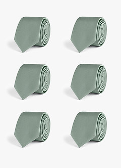 Stretch Satin Skinny Tie Set – 6 Pieces