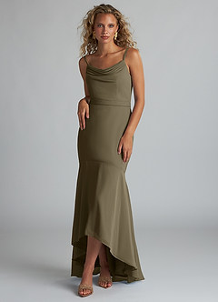 Azazie Summer Final Sale Amethyst Mermaid Scoop Cowl Chiffon Dress image1