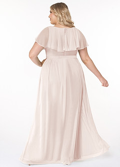Azazie Jael Bridesmaid Dresses A-Line V-Neck Mesh Floor-Length Dress image10