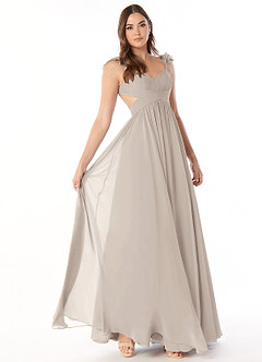 Azazie Kasia Venta Final Vestido de Dusk de Gasa de Corte en A con Volante image1