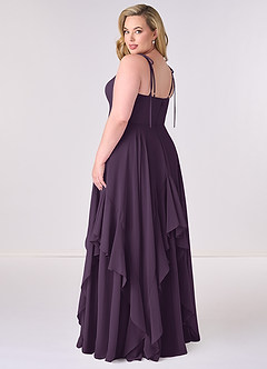 Barbie ♥ Azazie Bridesmaid Dresses Plum A-Line Bow Chiffon Dress image7