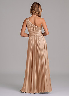 Azazie Lyrica Bridesmaid Dresses English Rose A-Line One Shoulder Stretch Satin Dress image8