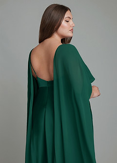 Azazie Stefania Bridesmaid Dresses Emerald A-Line Stretch Satin Dress image15