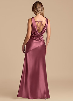 Azazie Rylina 신부 들러리 드레스 인어 메탈릭 새틴 바닥 길이 드레스 image6