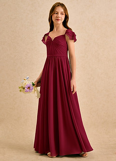 Azazie Meimei Girls Formal Flower Girl Klänningar Klä A-Line i Chiffong Plisserad image5