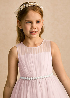 Azazie Heidi Flower Girl Klänningar Klänning A-linje i Tyll Plisserad image6