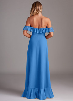 Azazie Lyra Robes de demoiselle d'honneur Robe Trapèze Convertible en Mousseline de soie Geai Bleu image7