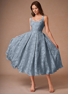 Briac Dusty Blue A-line Midi Dress image5