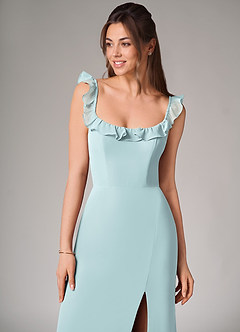 Azazie Callie Brautjungfernkleider Wandelbar Meerjungfrau-Linie Seitliche Cut-Outs Chiffon Kleid Nebel image6