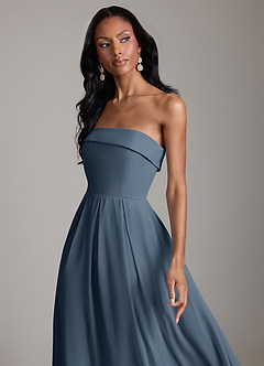 Azazie Lucienne Bridesmaid Dresses Neptune A-Line Strapless Chiffon Convertible Dress image4