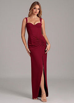 Azazie Ayla Final Sale Emerald Sheath Sweetheart Neckline Chiffon Dress image3