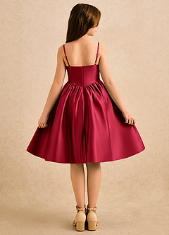 Azazie Shona Girls Formal Vente finale Robe Trapèze en Mat Satiné Encolure en Forme de Cœur Blushing Pink image4