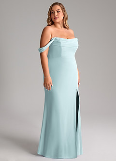 Azazie Saige Bridesmaid Dresses Mist A-Line Off the Shoulder Chiffon Convertible Dress image12