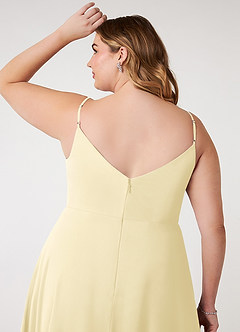 Azazie Daenerys Abiti da Damigella Abito A-Line in Chiffon con Scollo a Cappuccio Sorbetto Al Limone image12