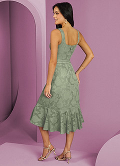 Barbie ♥ Azazie Bridesmaid Dresses Agave A-Line with Pockets Floral Burnout Dress image2