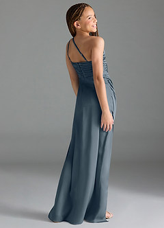 Azazie Eren Junior Twilight Sheath Pleated Stretch Satin Dress image5