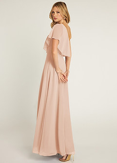 Azazie Lizzy Final Sale English Rose A-Line One Shoulder Chiffon Dress image12