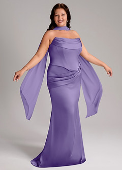 Azazie Sorrel Bridesmaid Dresses Tahiti Mermaid Strapless Stretch Satin Convertible Dress image9